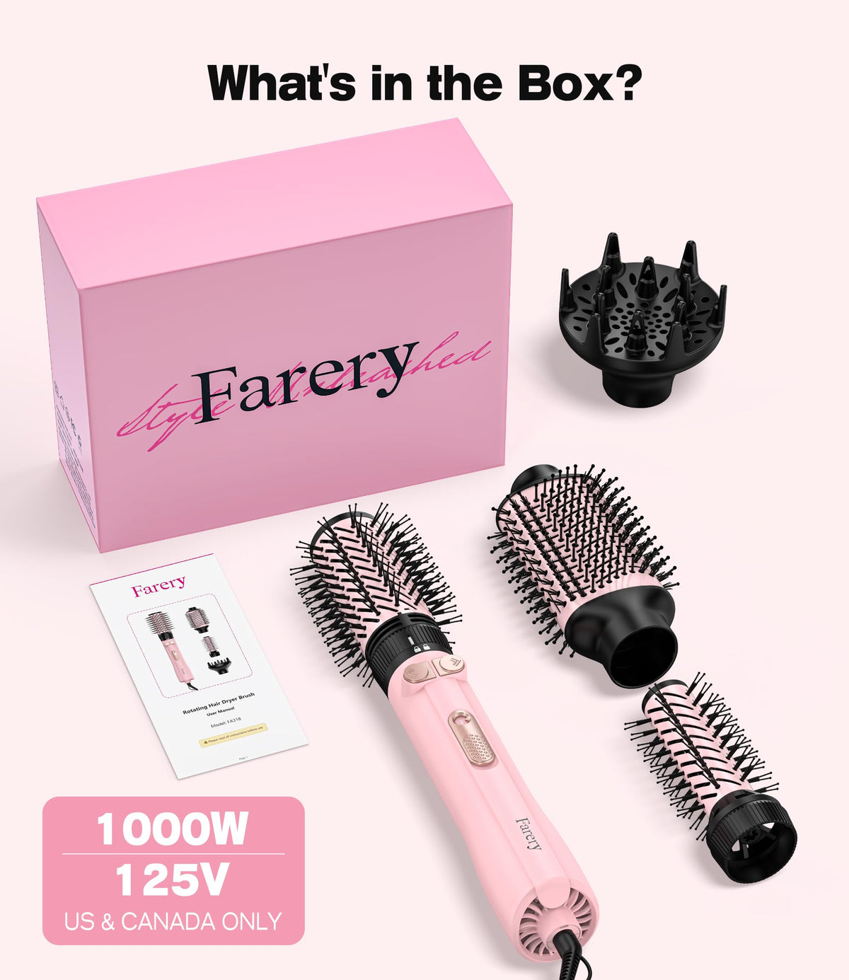 Farery three heat settings and two speeds for customization