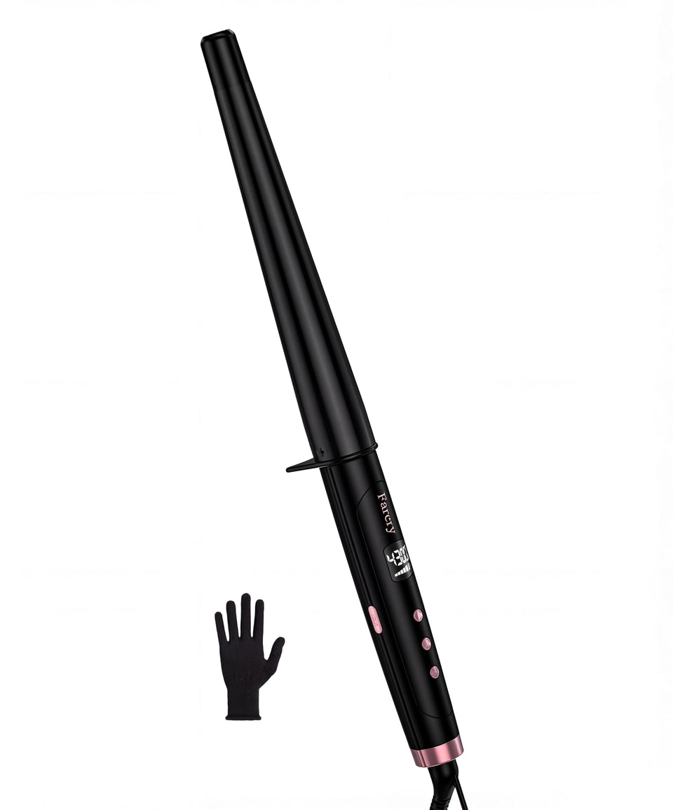 Farery tapered wand with long barrel enables faster styling for long hair.