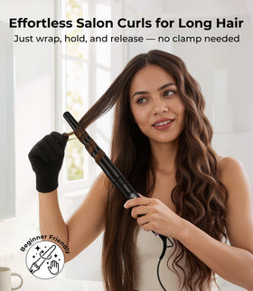 Farery wand creates loose waves with the wider end for natural volume.