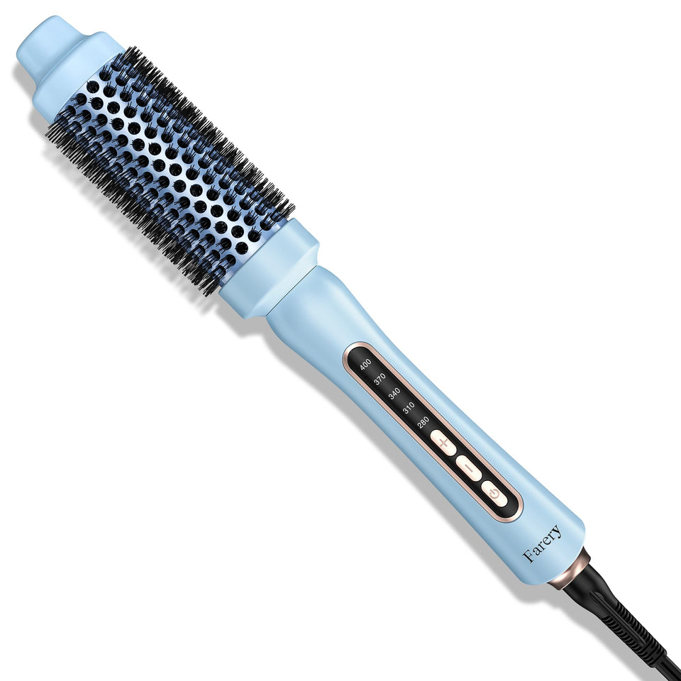Farery Thermal Brush with a 1.5-inch barrel for smooth curls and quick volume.
