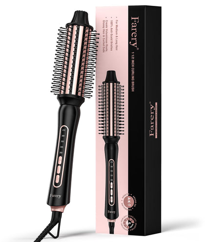 Farery Thermal Brush anti-scald bristles for safe close styling.