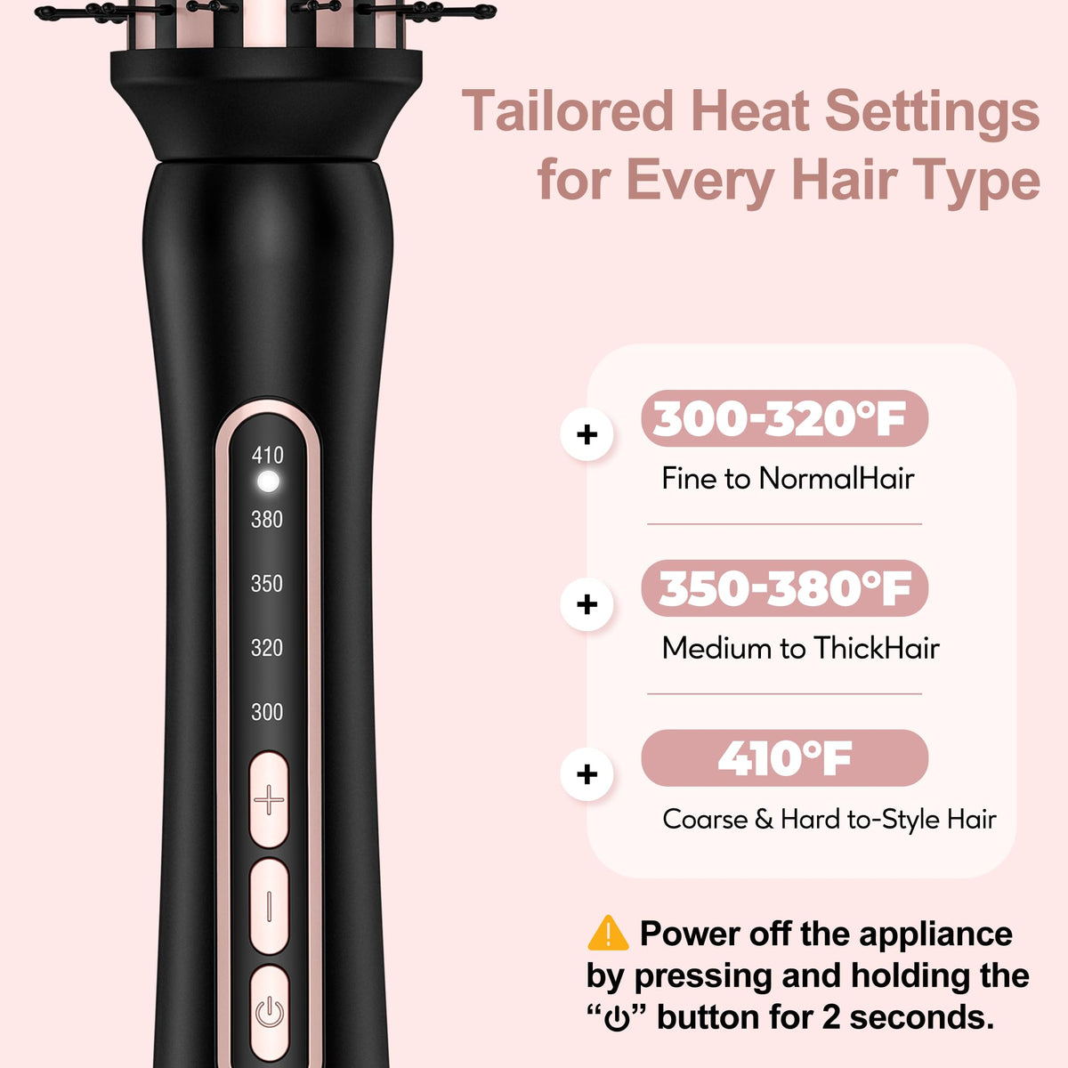 Farery Thermal Brush dual voltage for travel worldwide compatibility.