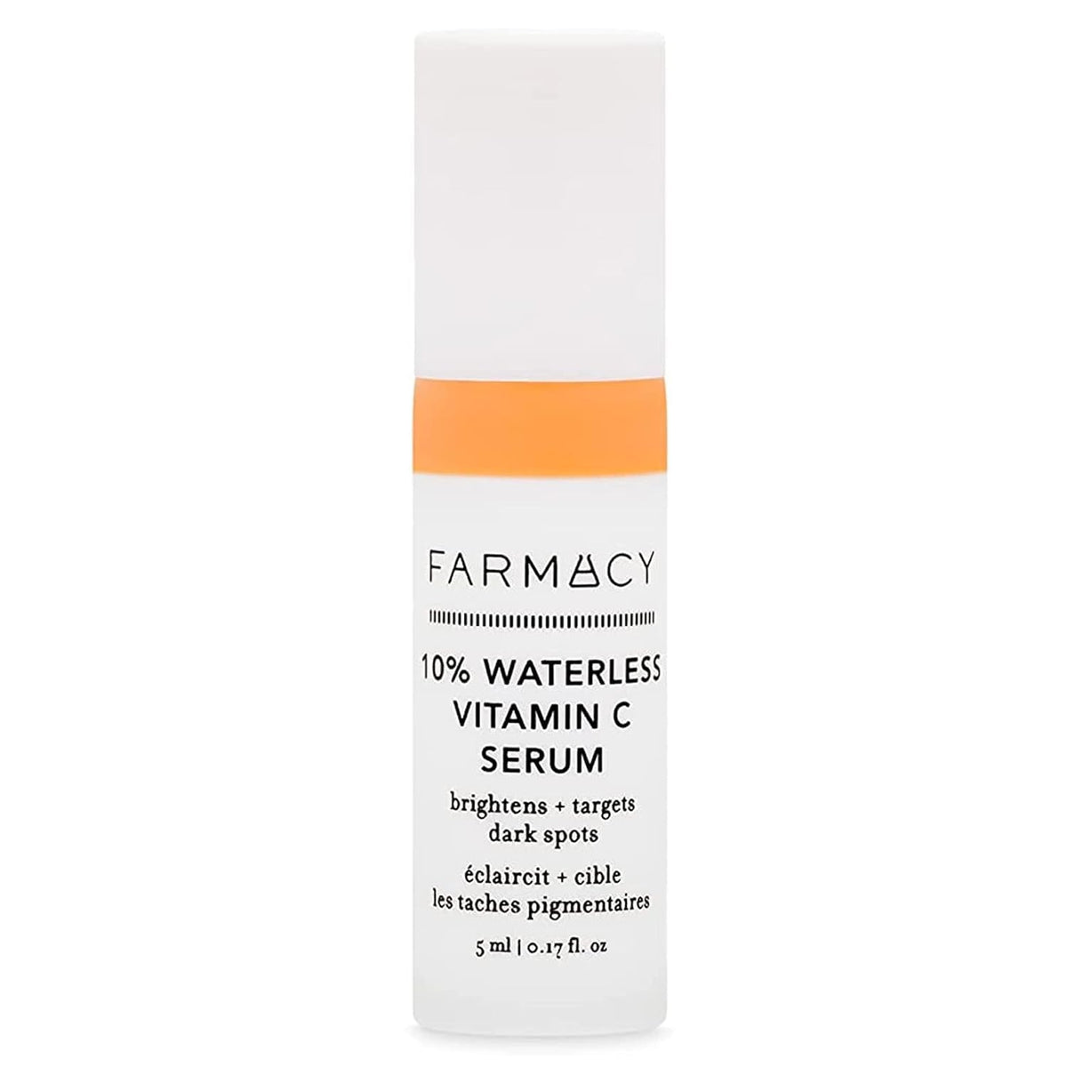 Farmacy vitamin c serum front bottle shows brightening glow potential