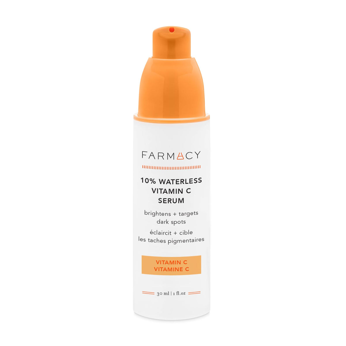 Farmacy 10% Vitamin C Serum bottle close-up for brighter, more even-toned skin