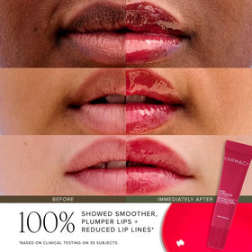 Farmacy Apple A Day lip gloss with apple flavor, high shine.