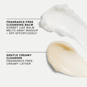 Close-up of Farmacy balm being applied to dry skin to melt makeup