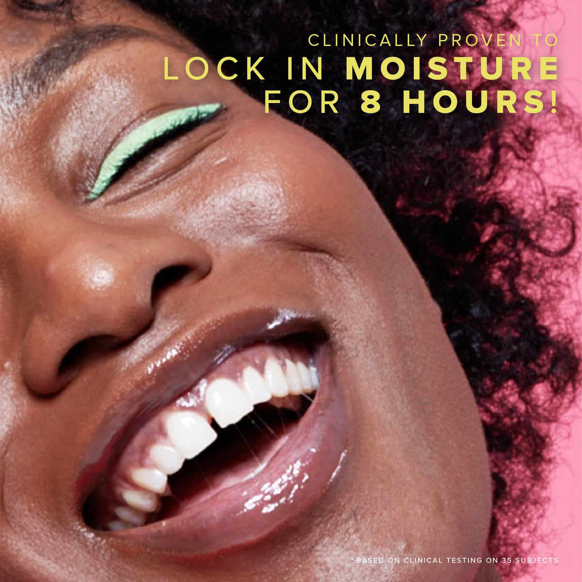 Farmacy Lip Smoothie high-gloss finish on lips.
