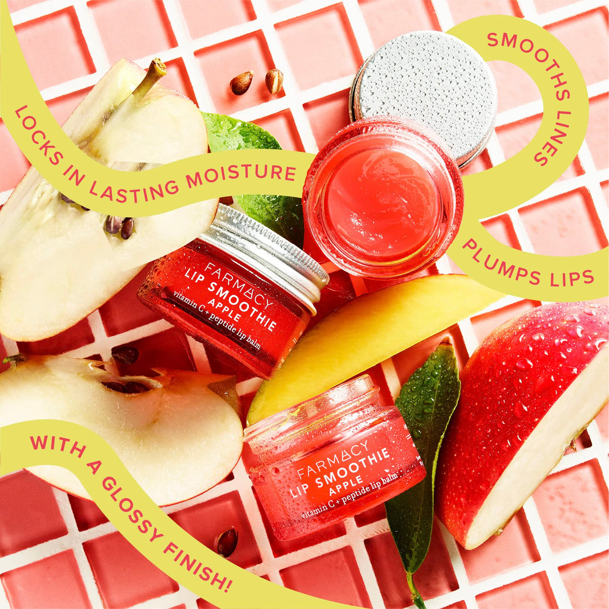 Farmacy Lip Smoothie overnight lip care routine concept.