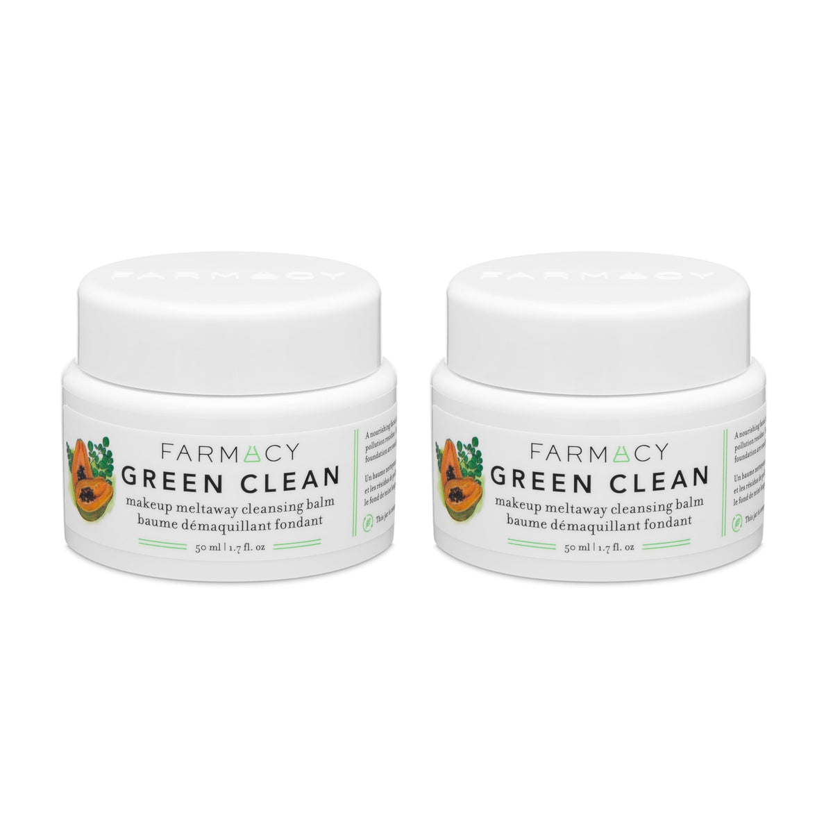 Farmacy makeup remover balm jar close-up for quick makeup removal on busy mornings.