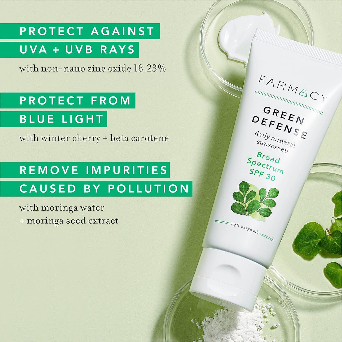 Farmacy Mineral Face Sunscreen close-up shows lightweight, non-greasy texture