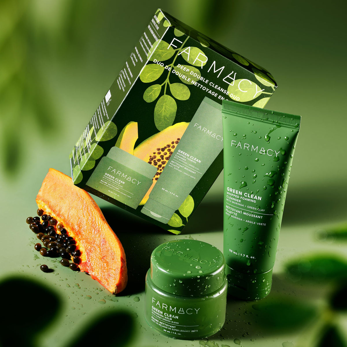 Farmacy ingredients include moringa, holy basil, and arugula for skin vitality.