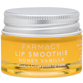 Farmacy Vitamin C + Peptide Lip Balm bottle closeup highlights hydration and shine