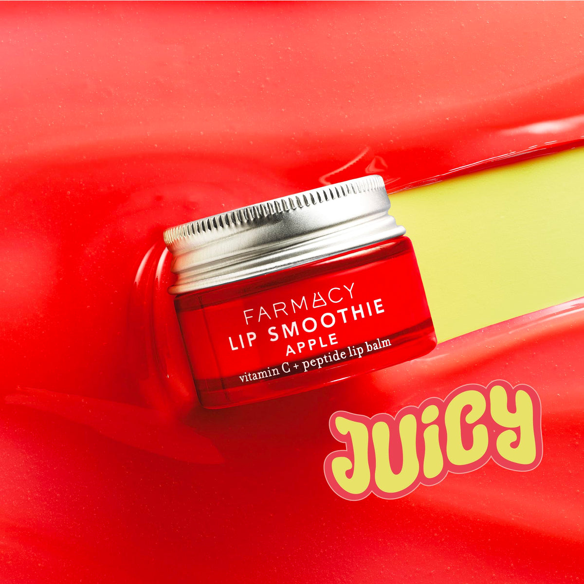 Farmacy Lip Smoothie swatch shows creamy texture and moisture.