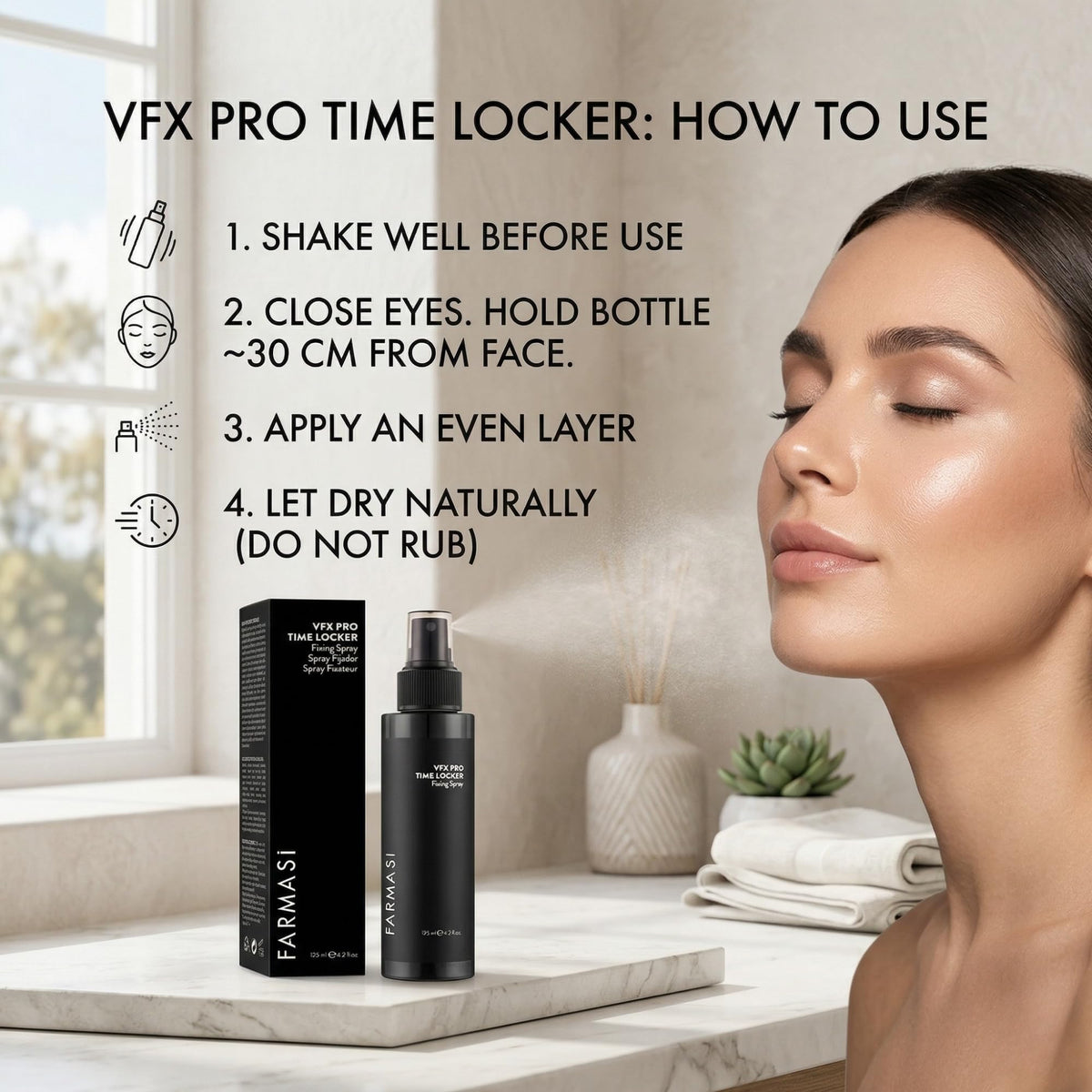 Farmasi Makeup Time Locker lightweight mist provides a weightless setting experience