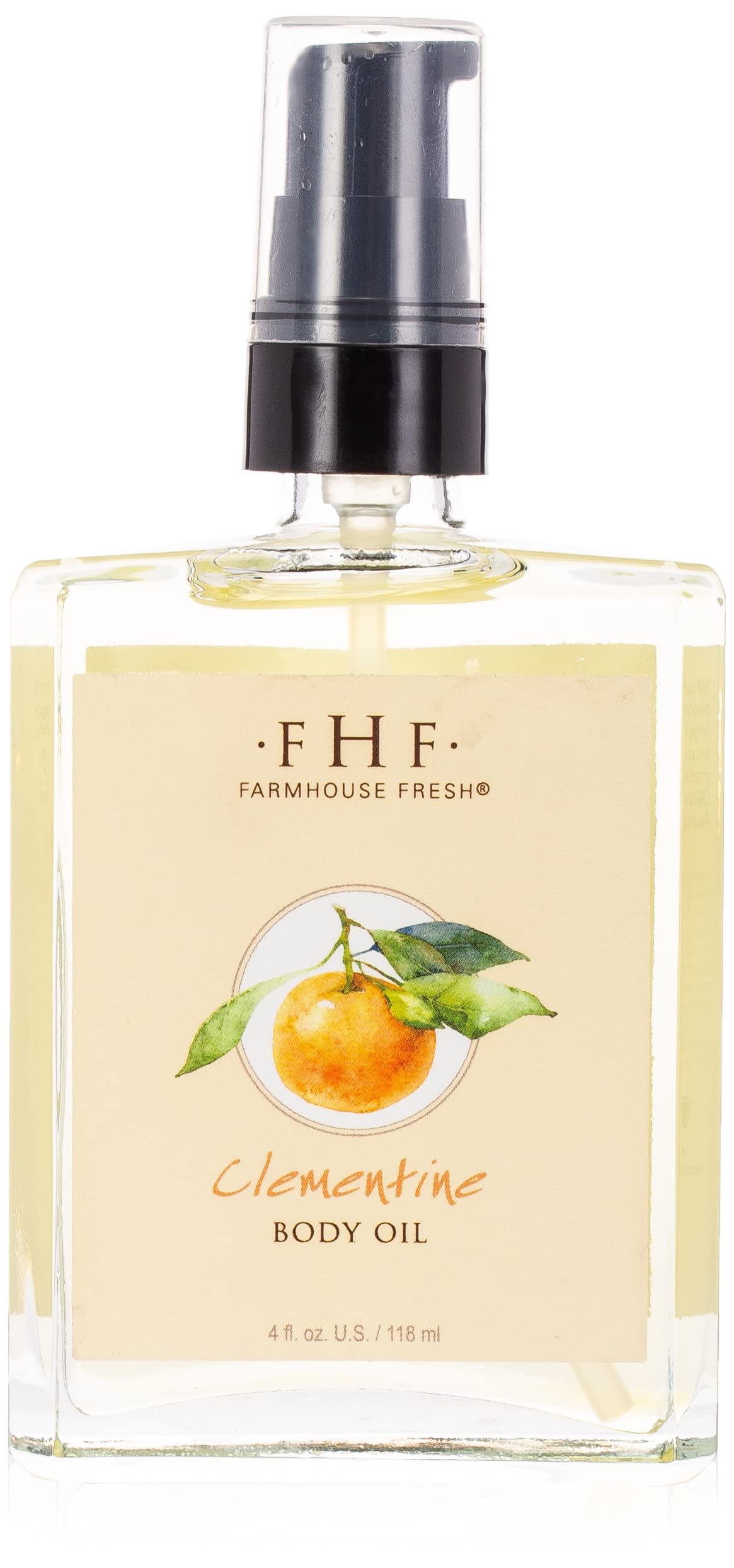 FarmHouse Fresh Clementine Body Oil bottle pour for silky, hydrated skin