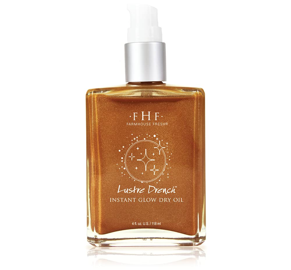 FarmHouse Fresh Lustre Drench bottle with a sun-kissed glow on display