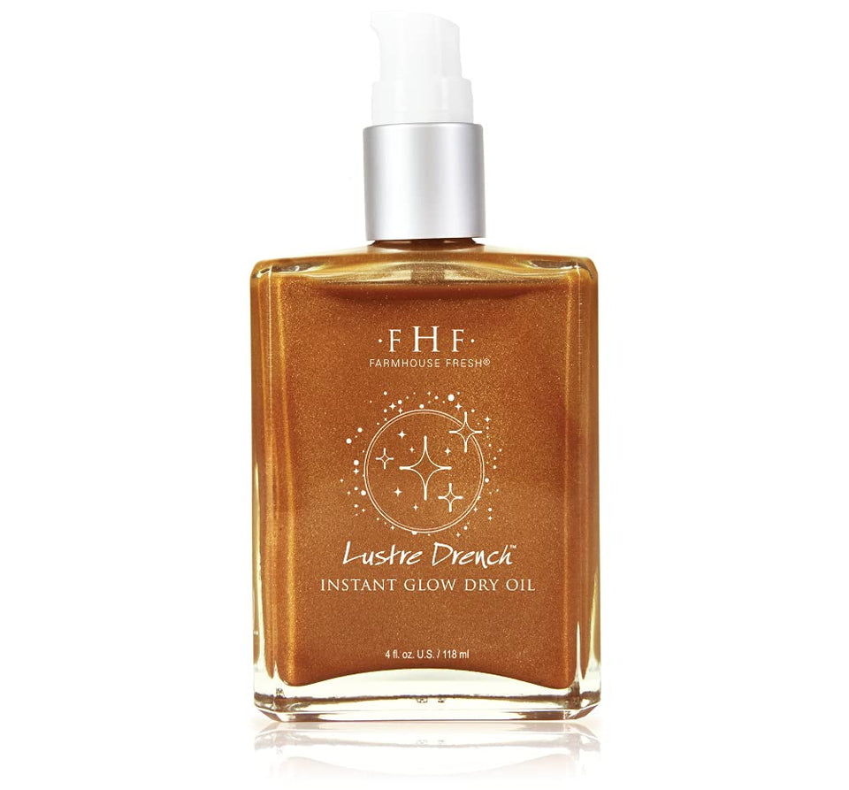 FarmHouse Fresh Lustre Drench bottle with a sun-kissed glow on display