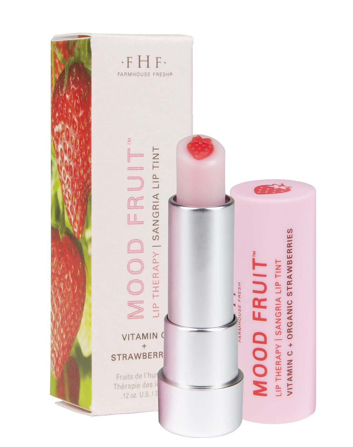 FarmHouse Fresh shea butter lip balm tint hydrates with a soft sangria-pink glow.