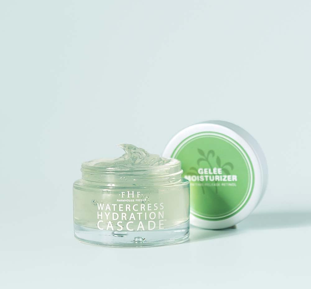 FarmHouse Fresh Watercress Hydration Cascade Gelee moisturiser for daily hydration and a radiant glow