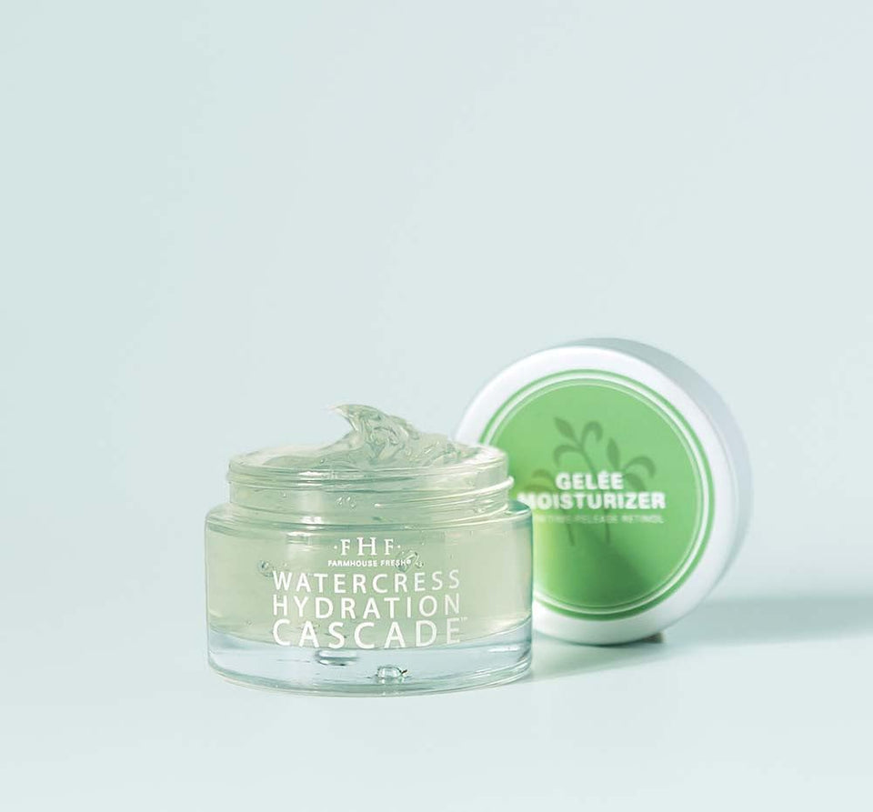 FarmHouse Fresh Watercress Hydration Cascade Gelee moisturiser for daily hydration and a radiant glow