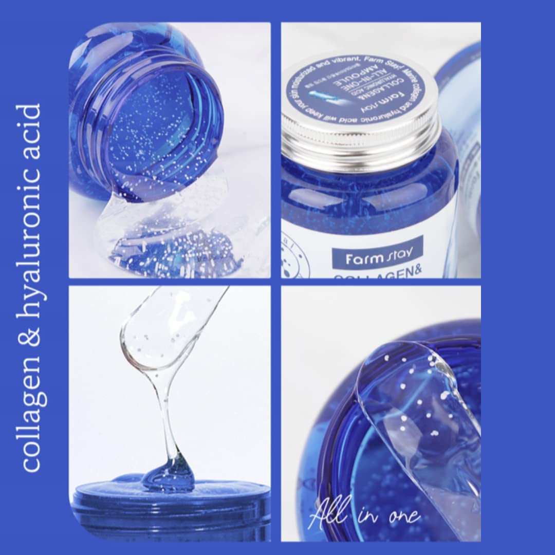 Farmstay ampoule texture closeup emphasizes luxurious, smooth serum consistency.