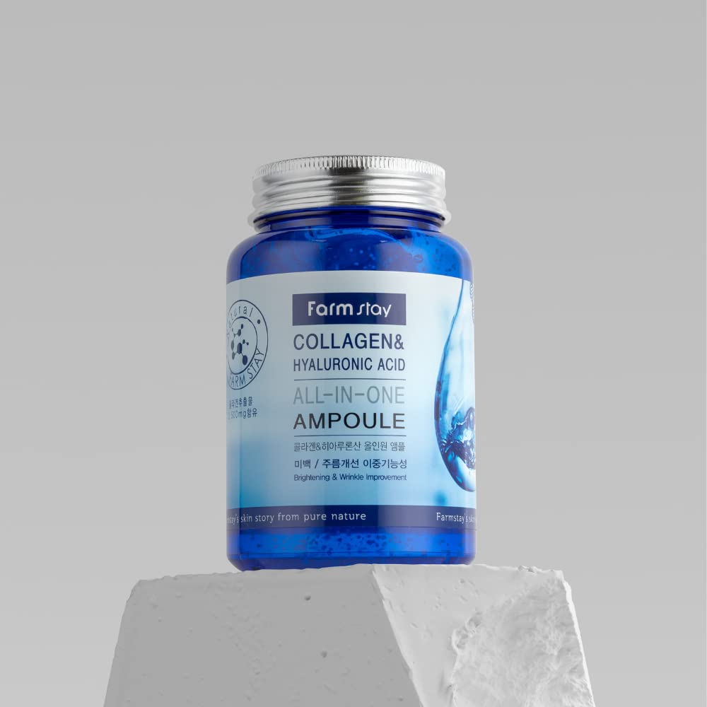 Farmstay collagen hyaluronic ampoule dropper indicates easy, precise application.