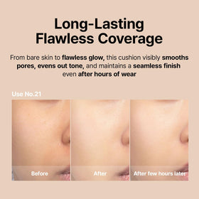 Farmstay medium-to-full coverage swatch on skin shows natural finish.