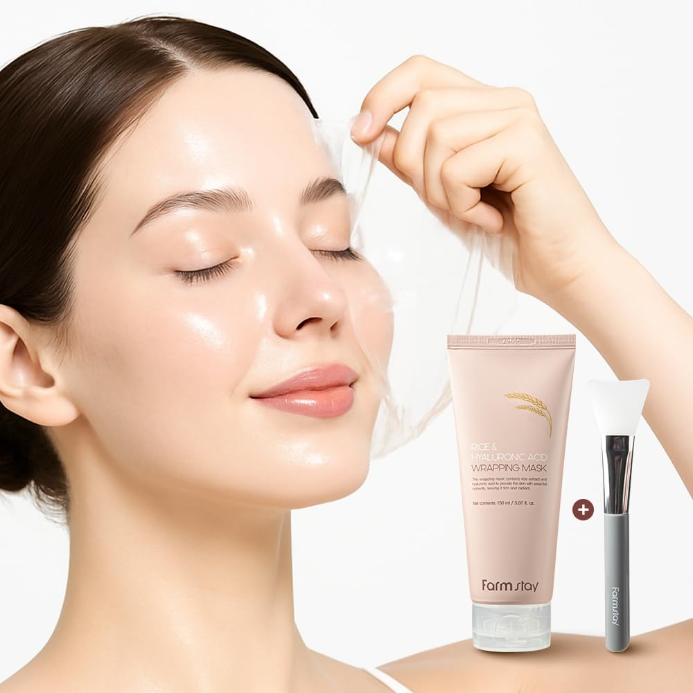 FarmStay Rice & HA mask creates a porcelain canvas for smooth makeup application