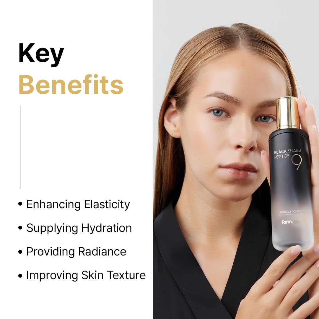 FarmStay toner on skin communicates soft feel and healthy glow.