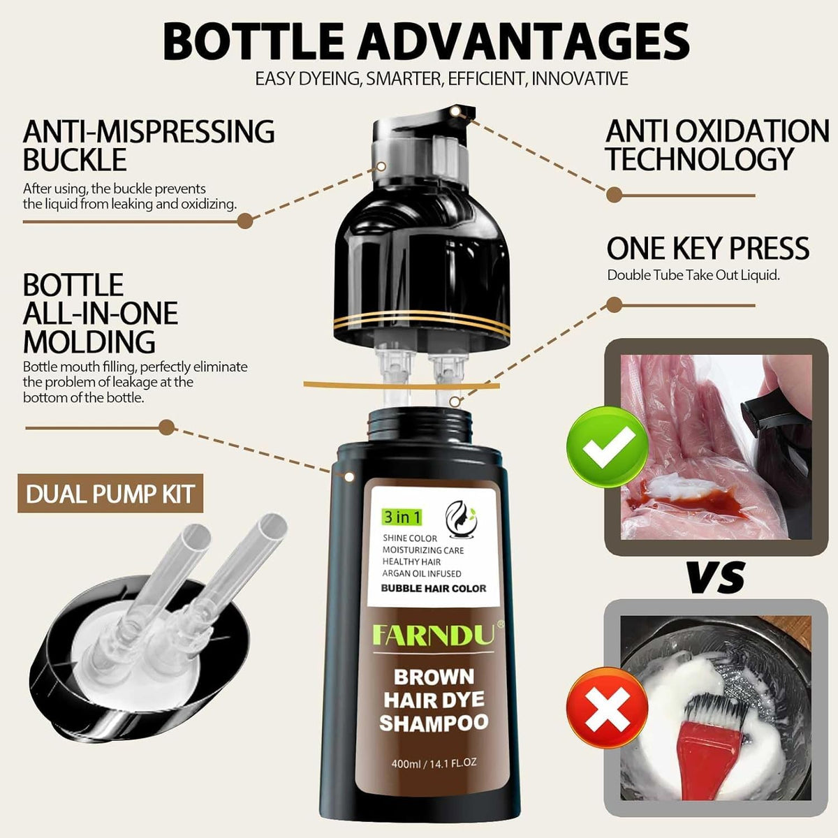 Packaging highlights 3-in-1 color, cleanse, condition benefits.