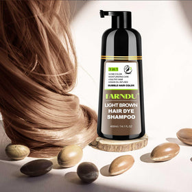Farndu Light Brown Hair Dye Shampoo senior-friendly formula for sensitive scalps.
