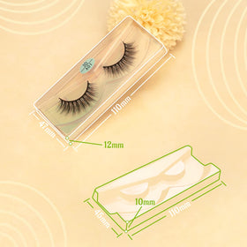 Farred cruelty-free PBT lashes with soft cotton bands for comfortable wear.