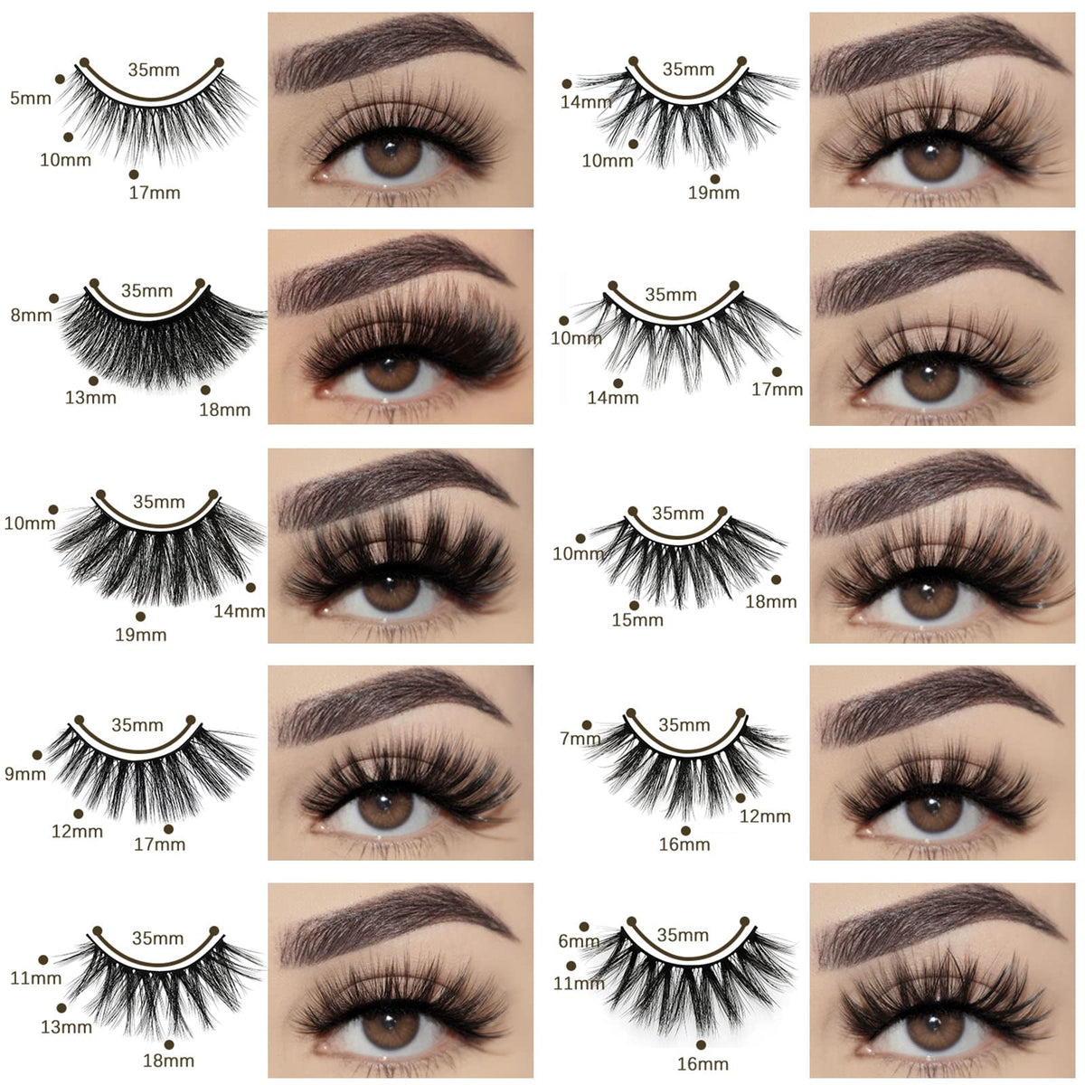Farred lashes collection featuring 10 styles in portable trays for on the go.