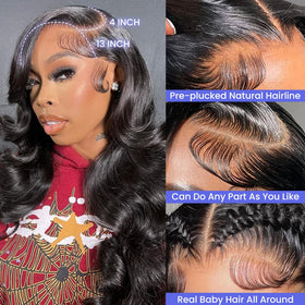 FASCARA body wave wig with 180% density for full natural volume.