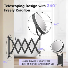 FASCINATE 360-degree swivel with extendable arm for flexible viewing angles