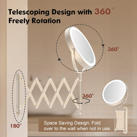 FASCINATE extendable arm with 360-degree swivel for flexible viewing angles.