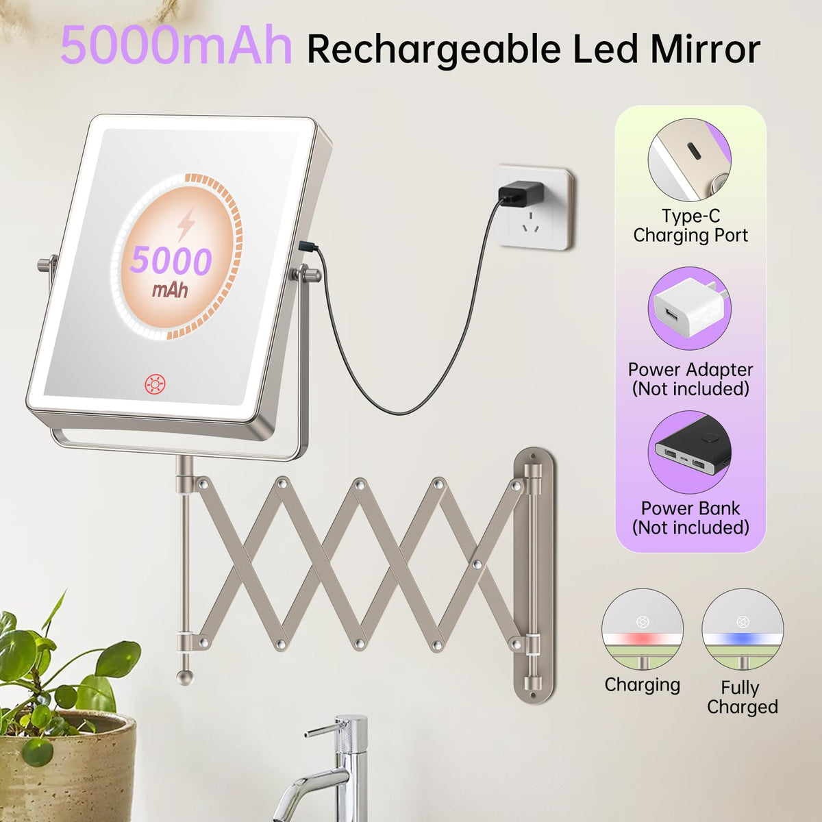 FASCINATE 5000mAh mirror 30X magnification close-up for detail work