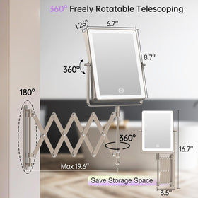 FASCINATE 5000mAh rechargeable mirror with Type-C charging and wireless setup
