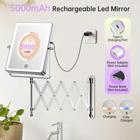 FASCINATE 8.7-inch double-sided makeup mirror shows 1x and 30x magnifications.