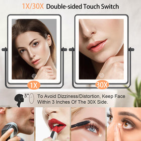 FASCINATE dimmable light with three color settings for precise makeup.