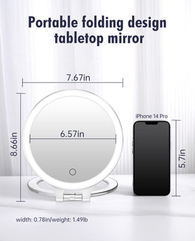 FASCINATE double-sided LED mirror with 1x view for everyday grooming tasks.