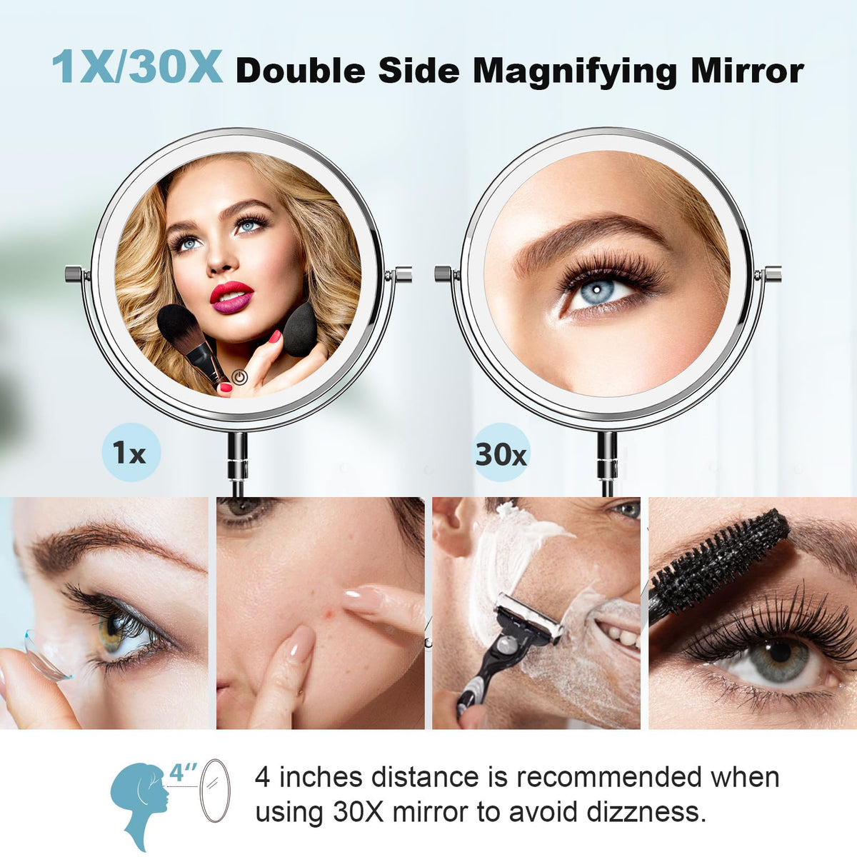 FASCINATE 360-degree swivel with extendable arm for flexible viewing angles.