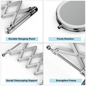 FASCINATE three-color lighting with dimmable brightness for flattering illumination.