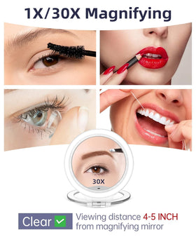 FASCINATE rechargeable mirror with Type-C charging for cordless use.