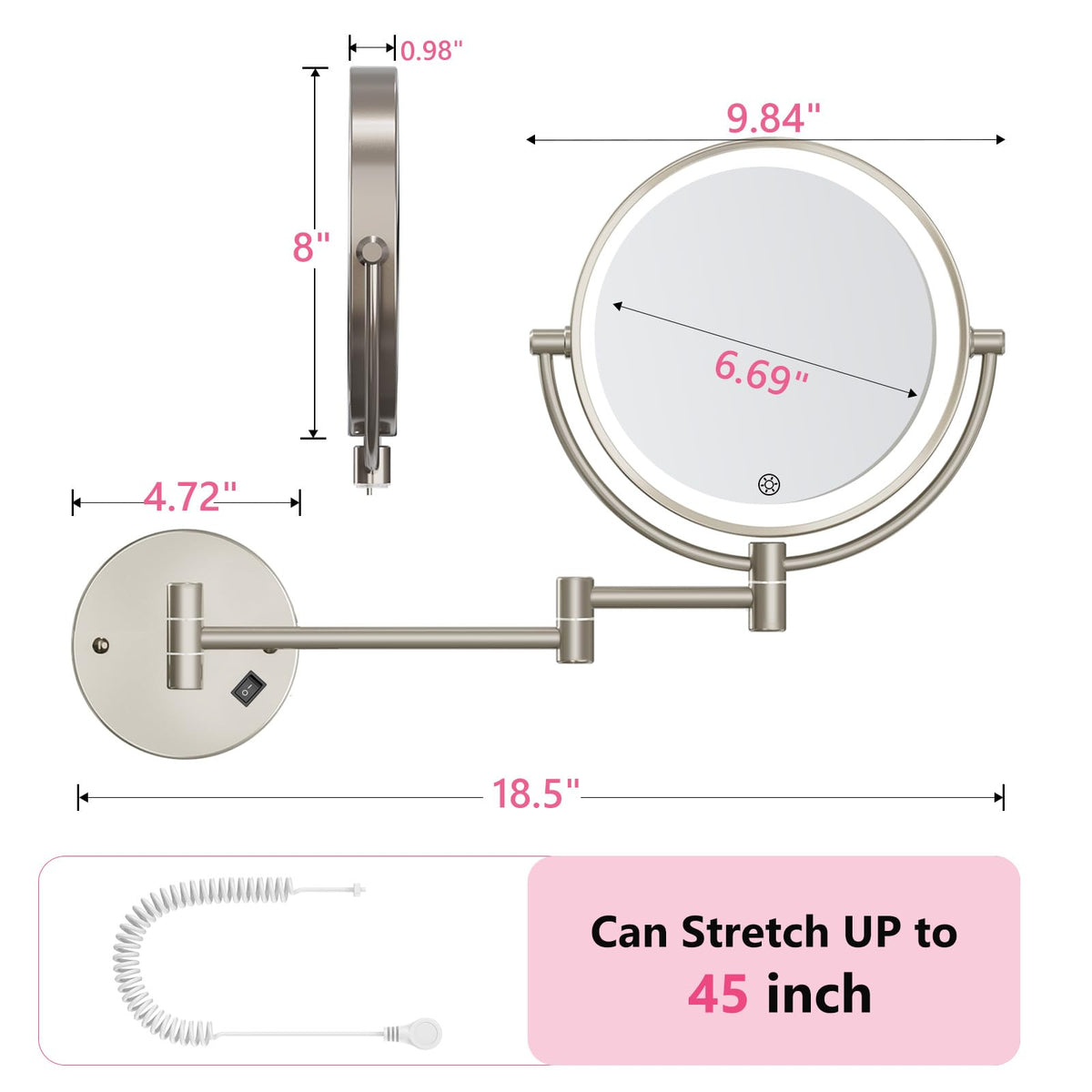 FASCINATE chrome finish designed for bathroom moisture resistance