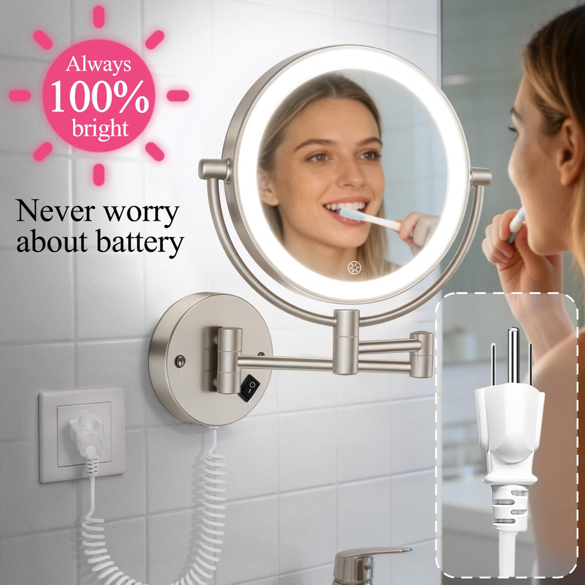 FASCINATE stepless brightness for precise makeup adjustments