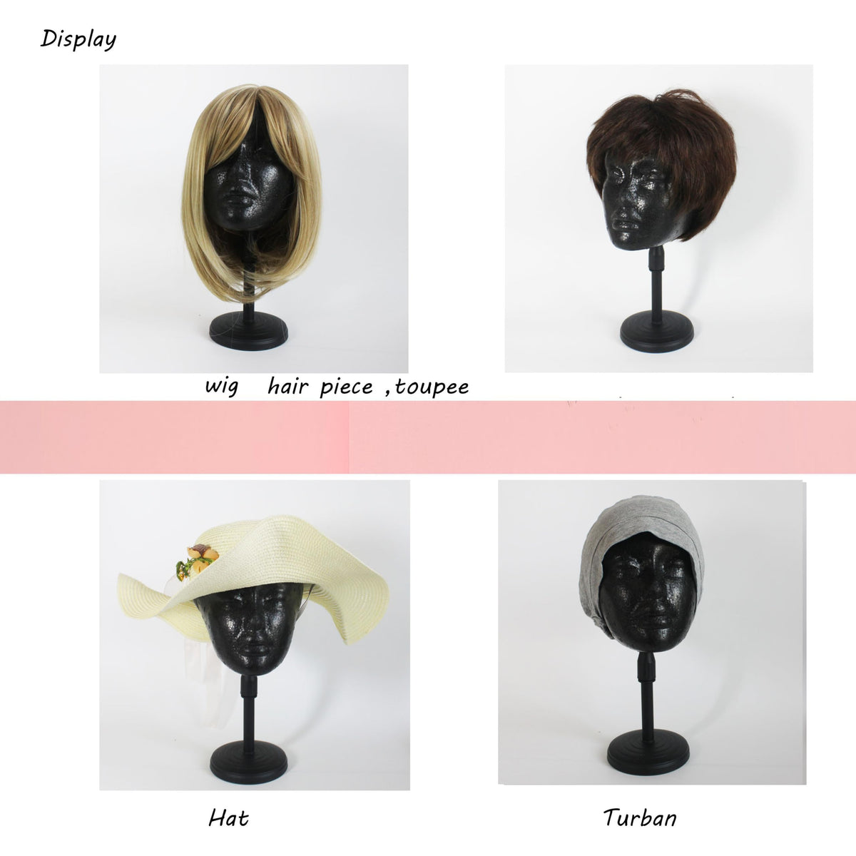 Fashion Do foam head with 4.5-inch base plate stabilizes hats.