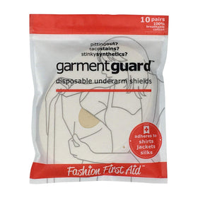 Invisible underarm protection with Fashion First Aid Garment Guard on light fabrics.