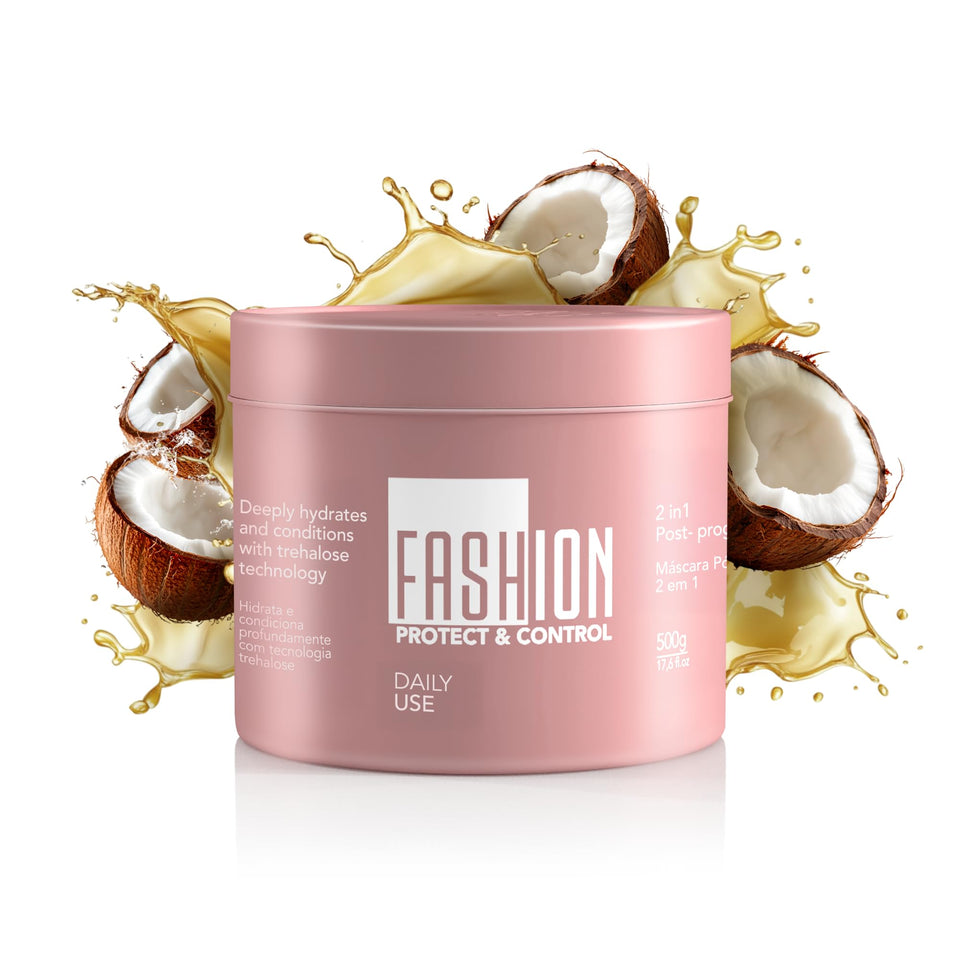 Fashion Gold Hair Mask bottle pour promotes deep hydration and shine.