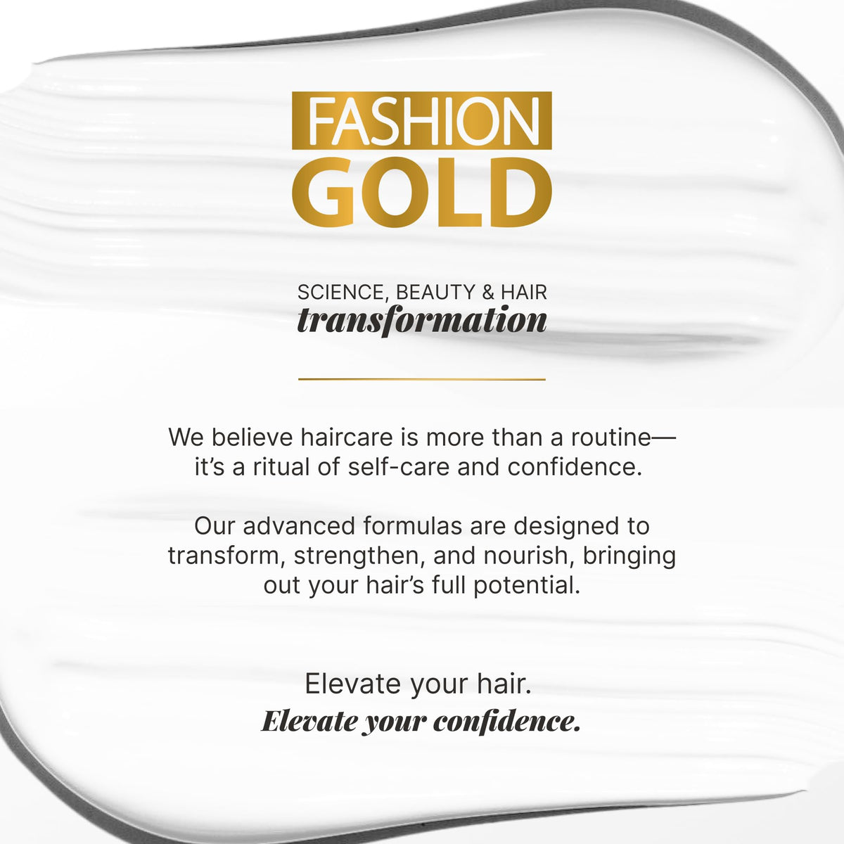 Fashion Gold keratin bottle label explains usage and care.